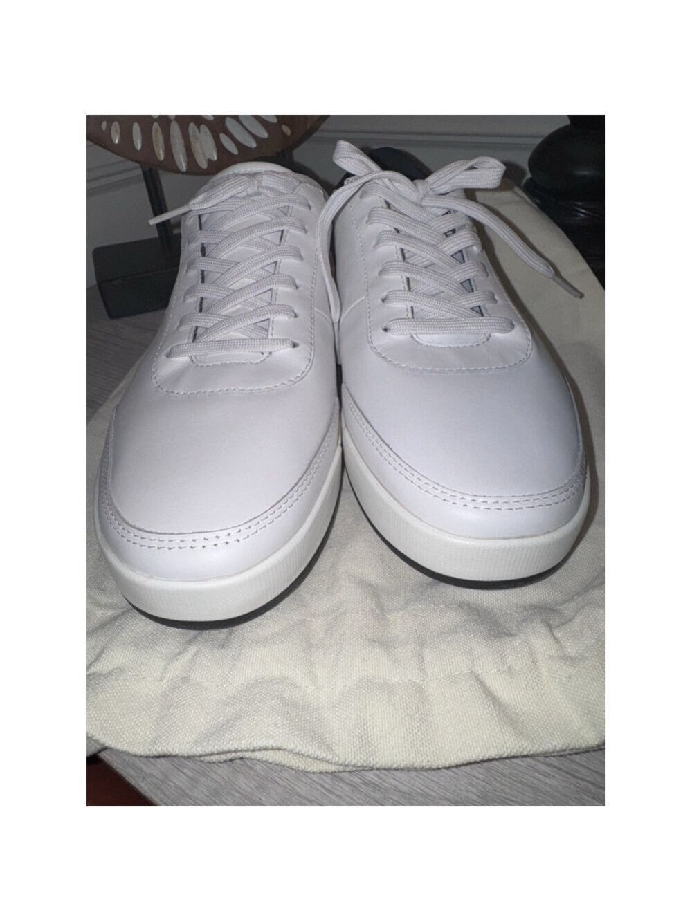 Novella Low Top Luxury Sneakers in Dust Bag New White/ Black 10 - Picture 7 of 14